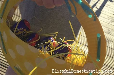 How to Make a Paper Plate Easter Basket | Blissful Domestication