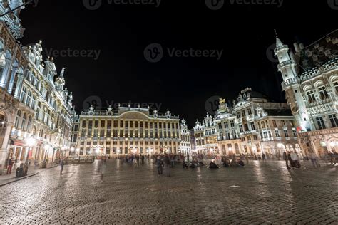 Grand Place in Brussels, Belgium at night. 16675834 Stock Photo at Vecteezy