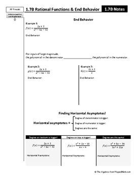 AP PreCalculus Topic 1 7 Rational Functions And End Behavior Part B