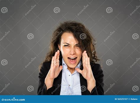 Angry Businesswoman Yelling Stock Image Image Of Annoyed Office