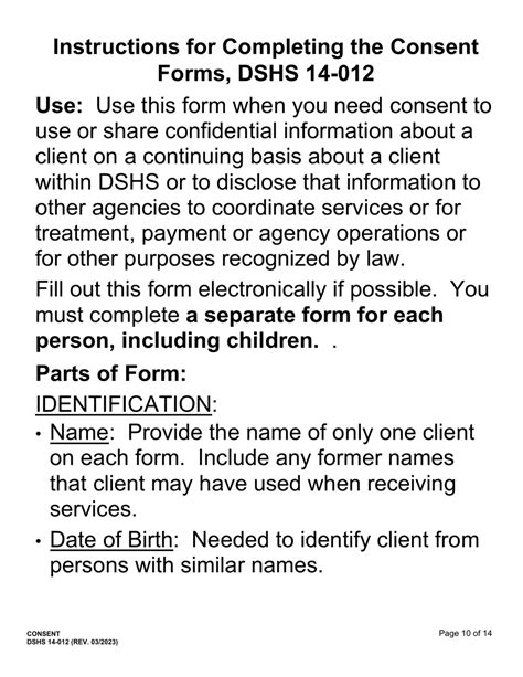 Dshs Form 14 012 Fill Out Sign Online And Download Printable Pdf