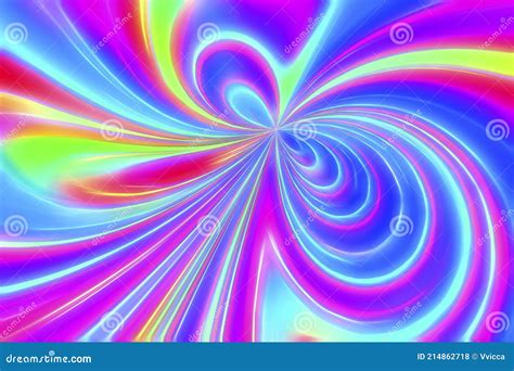 Abstract Multicolored Neon Rainbow Background Stock Illustration