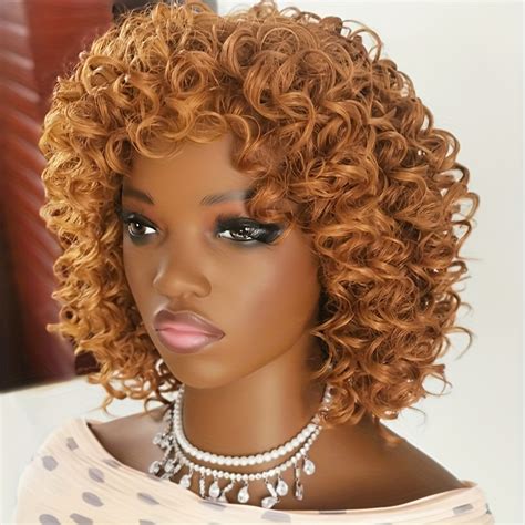 Y Afro Wig Bangs Bouncy Kinky Synthetic Wig Women Temu Ireland