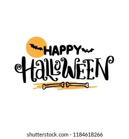 Happy Halloween Hand Drawn Lettering Vector Stock Vector Royalty Free