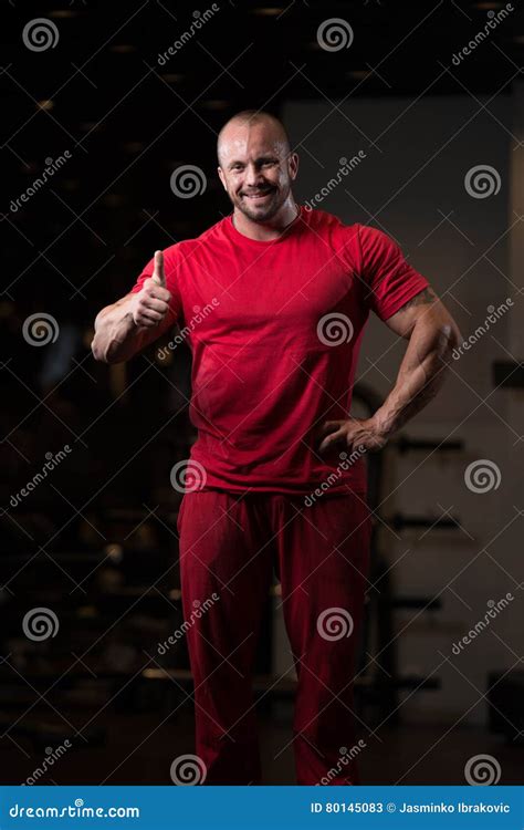 Muscular Man Showing Thumbs Up Stock Image Image Of Healthy Model