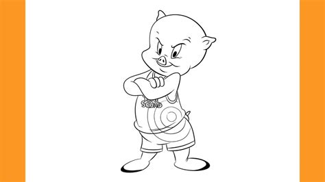 How To Draw Porky Pig Tune Squad Space Jam A New Legacy Youtube