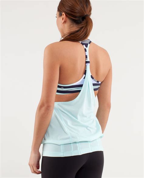 Lululemon Practice Freely Tank Heathered Aquamarine Discover Stripe White Deep Indigo Lulu