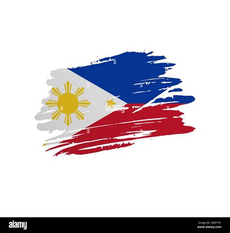 Philippines Flag Nation Vector Country Flag Trextured In Grunge