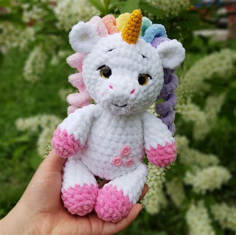 Crochet Unicorn Pattern Pdf Amigurumi Plush Rainbow Unicorn Etsy