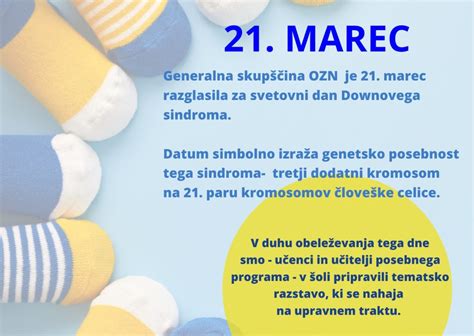 21 marec Svetovni dan Downovega sindroma Osnovna šola Glazija