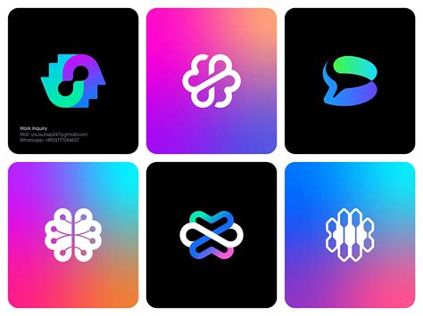 Modern Gradient Human Brain And Intelligence Logo Collection By Sumon