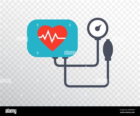 Heart Pressure Icon In Flat Style Arterial Blood Pressure Checking