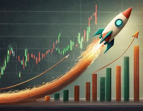 Soaring Rocket Over Bull Market Graph Stock Illustration - Illustration ...