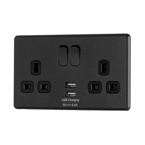 Arlec Rocker Charcoal Grey 13a 2gang Usb Plug Socket Arlec Uk