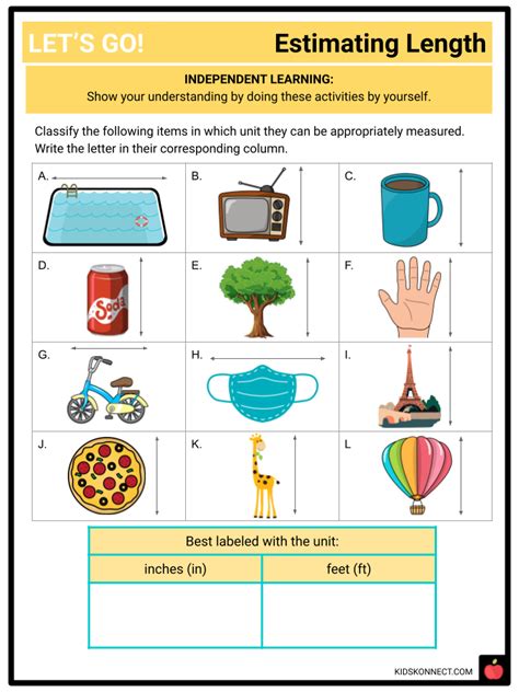 Estimating Lengths Nd Grade Worksheet