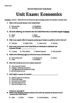 Prepare For Success Unit Macroeconomics Multiple Choice Sample