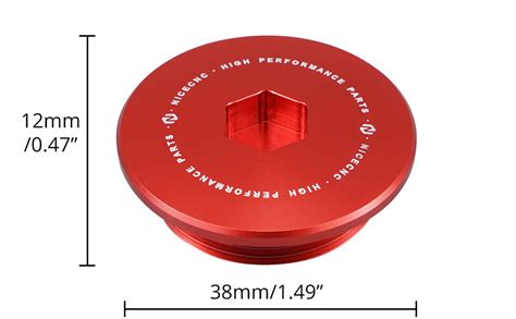 Amazon NICECNC Red Magnetic Oil Drain Plug Billet Aluminum