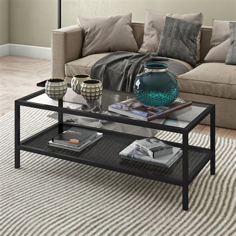 Hailey Home Rigan Blackened Bronze Glass Modern Coffee Table Ct0067 At