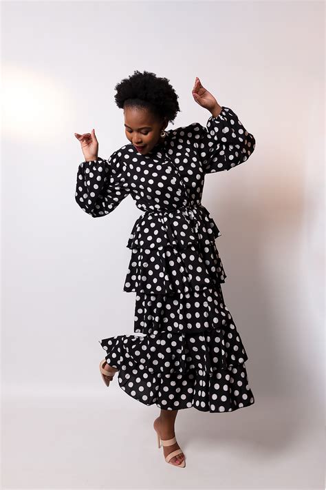 Black Polka Dot Maxi Dress - Mutheiwa Retail