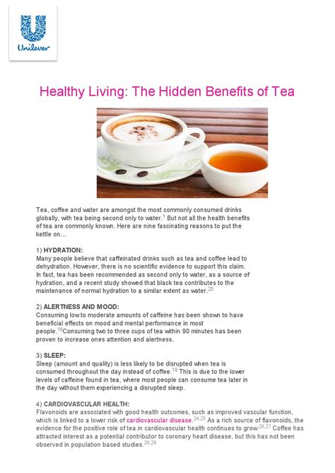 The Hidden Benefits Of Tea By Unileverhealthsa Issuu