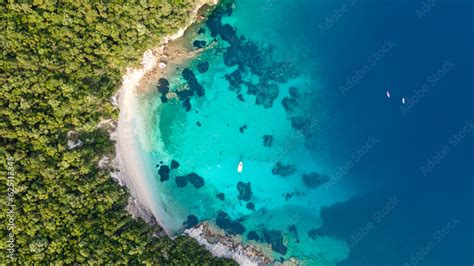 aerial view of a caribbean island Stock Photo | Adobe Stock