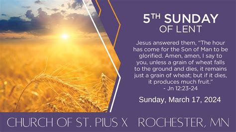 5th Sunday Of Lent Sunday March 17 2024 Youtube