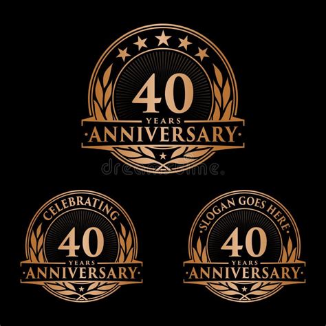 40 Years Anniversary Design Template Anniversary Vector And Illustration 40th Logo Stock