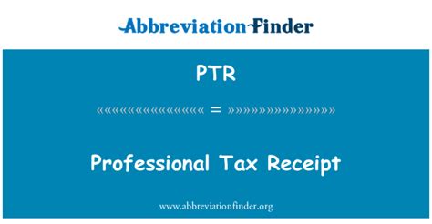 Definição De Ptr Recibo Profissional Professional Tax Receipt