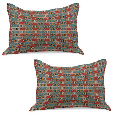 Kente Pattern Knitted Quilt Pillowcover Set Of Tribal Traditional