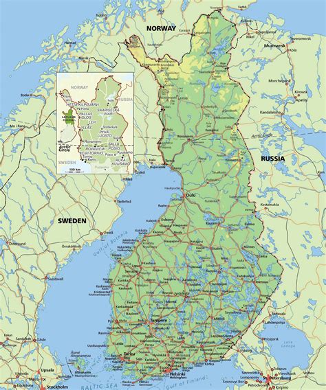 Large Road Map Of Finland With Cities Maps Of All