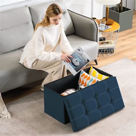 Youdenova 30 Inches Folding Storage Ottoman 80l Ottoman Bench Footrest