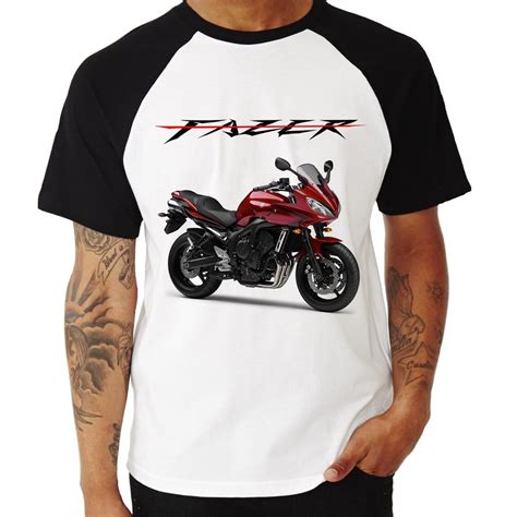 Camiseta Raglan Moto Yamaha Fz S Fazer Vermelha Shopee Brasil