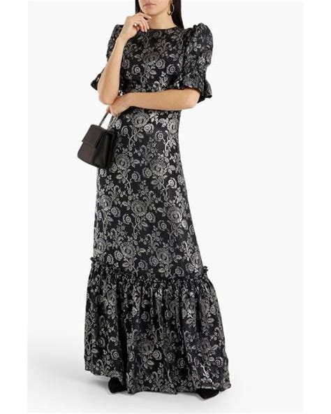 The Vampires Wife The Night Flight Silk Blend Jacquard Maxi Dress In