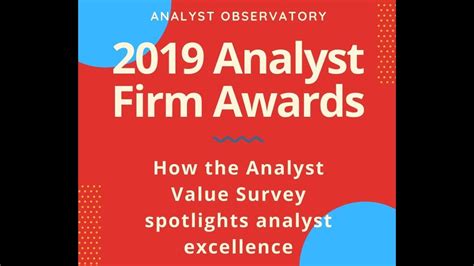 2019 Analyst Firm Awards How The Analyst Value Survey Spotlights