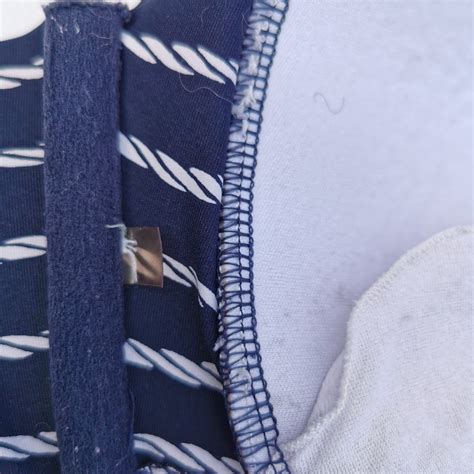 SEAFOLLY Sz 12 Striped Navy Blue Halter Bralette Hipster Bikini Bottoms
