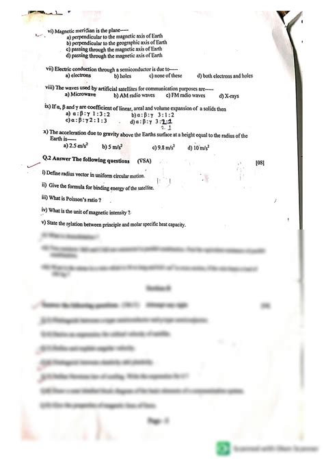 Solution Class 11th Physics Question Paper Studypool