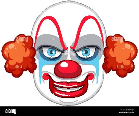 Creepy clown face on white background illustration Stock Vector Image & Art - Alamy