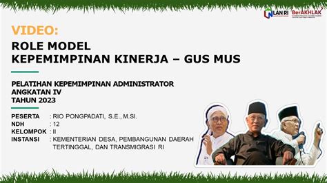 Role Model Kepemimpinan Kinerja K H Ahmad Mustofa Bisri Gus Mus