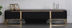 Casa Padrino Luxury TV Cabinet Black Gold 220 X 50 X H 53 Cm Noble