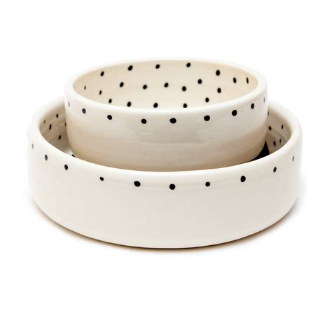 Dots Dog Bowl in Black + White (Dog & Co. Exclusive) | DOG & CO.