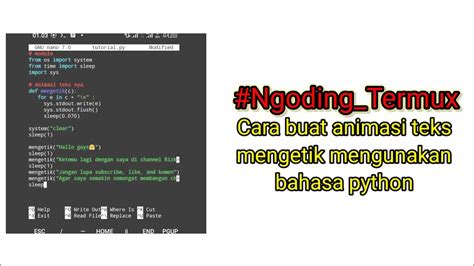 Tutorial Membuat Animasi Teks Mengetik Bahasa Python Part 2 YouTube