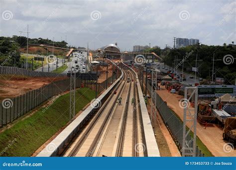 Constru O Da Linha Do Metro Salvador Foto De Stock Editorial