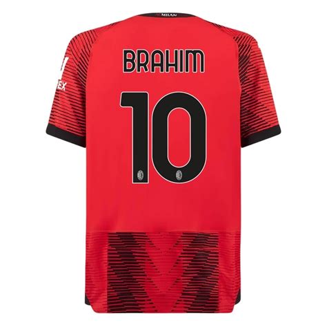 AC Milan Home Shirt 2023 2024 Brahim Foot Soccer Pro