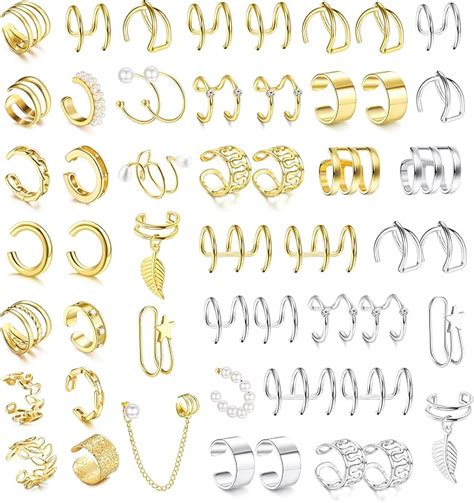 Dochais 52 Stück Ear Cuff Gold Earcuffs Gold Ohrringe Gold Set