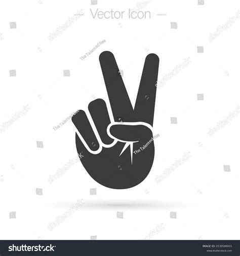 Victory Peace Hand Gesture V Sign Stock Vector (Royalty Free ...