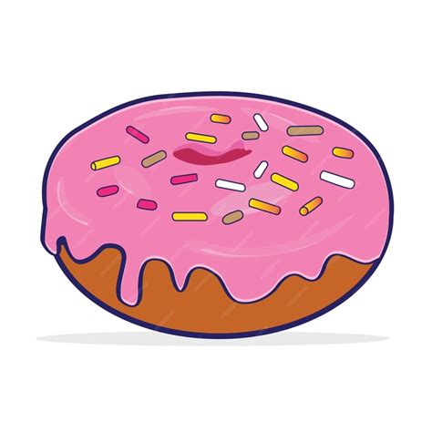 Premium Vector Doughnut Vector Glazed Pink With Sprinkles Design Element