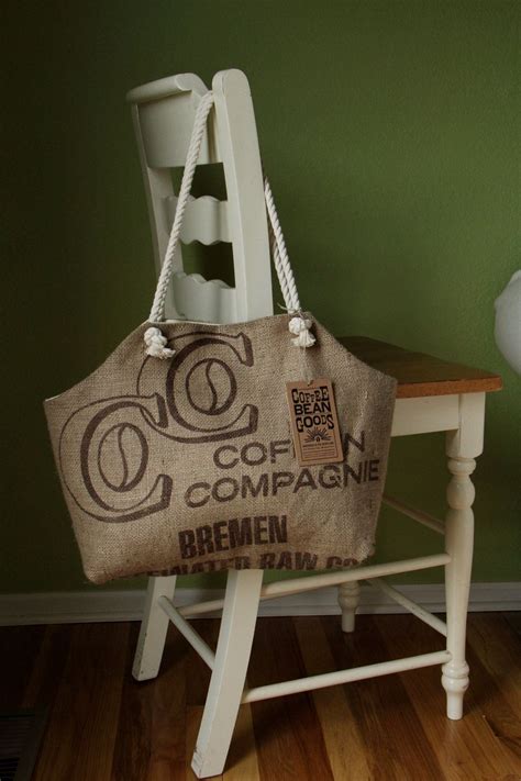 Recycled Burlap Coffee Sack Market Tote C Print 4000 Via Etsy