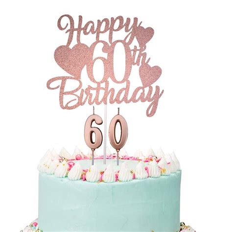 Buy Happy Th Birthday Cake Topper Rose Gold Glittery Th Birthday