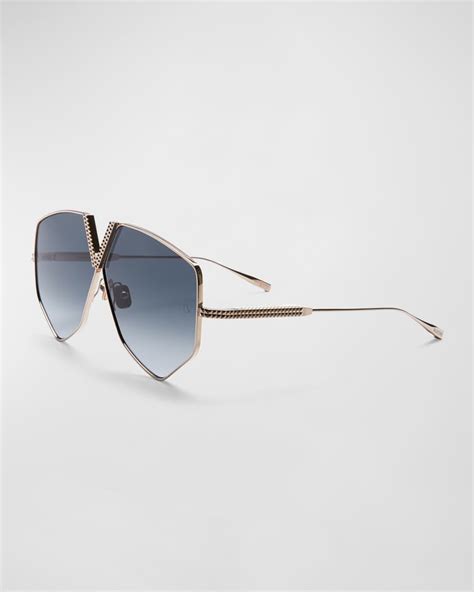 Valentino Garavani V Hexagon Titanium Sunglasses Neiman Marcus