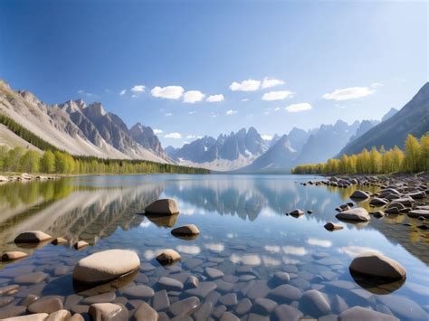 premium ai image  mountain landscape   clear sky